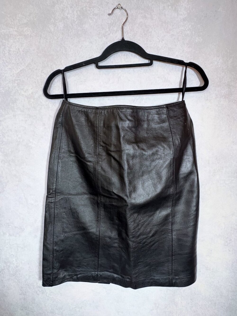 Apt. 9 Genuine Lambskin Leather Pencil Skirt Black Size 6